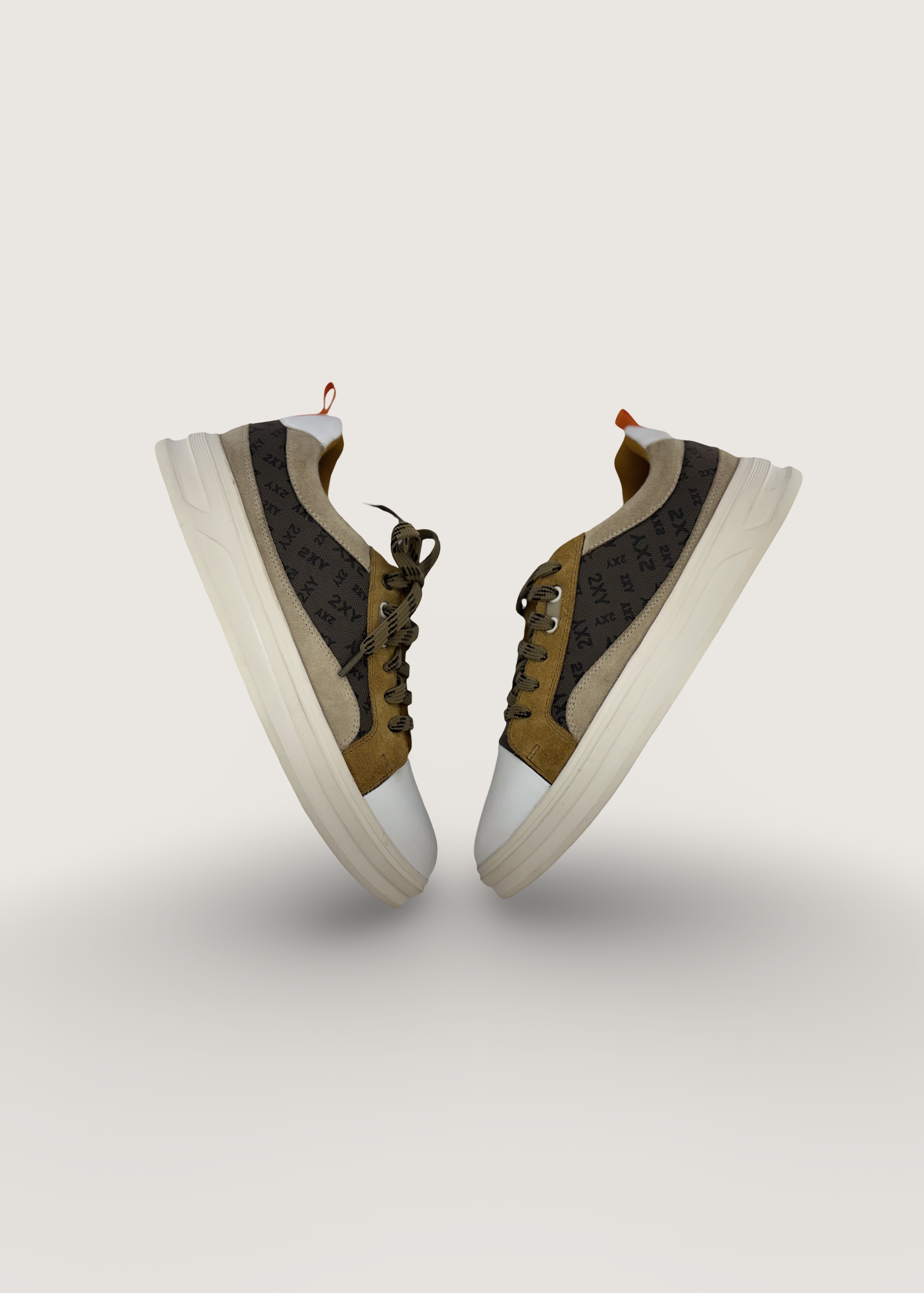 光 Men's Hikari in beige leather suede and printed 1000D parachute tafetta - Image 3